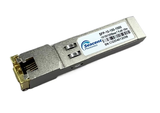 Miedziany transceiver 10/100/1000BASE-T SFP Hot Pluggable 0,01-1,25 Gb/s 100 m